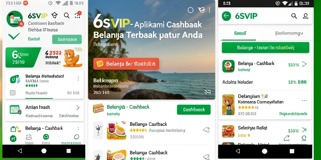 Antarmuka aplikasi 6SVIP yang mudah digunakan untuk cashback.