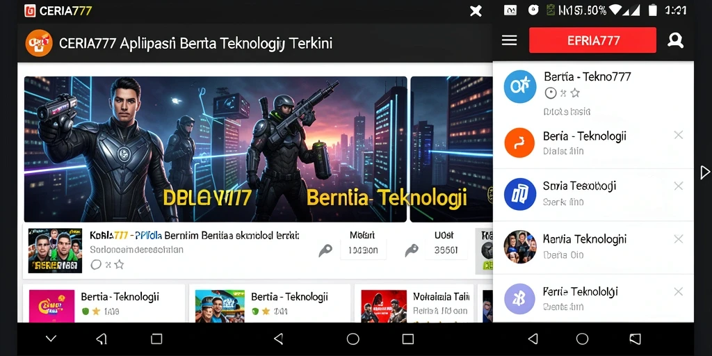 Tampilan antarmuka aplikasi CERIA777 yang modern dan user-friendly.
