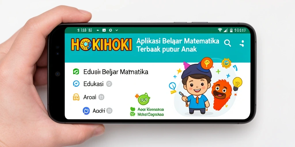 Antarmuka aplikasi HOKIHOKI yang menarik untuk Belajar Matematika.