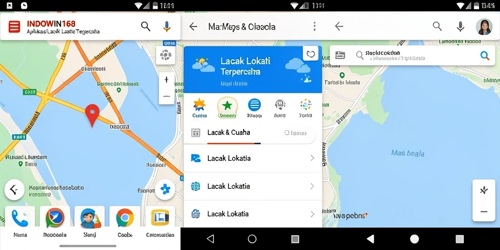 Tampilan antarmuka utama aplikasi Lacak Lokasi INDOWIN168.
