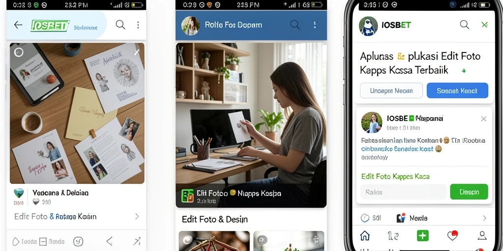 Antarmuka pengguna IOSBET untuk edit foto kertas kaca