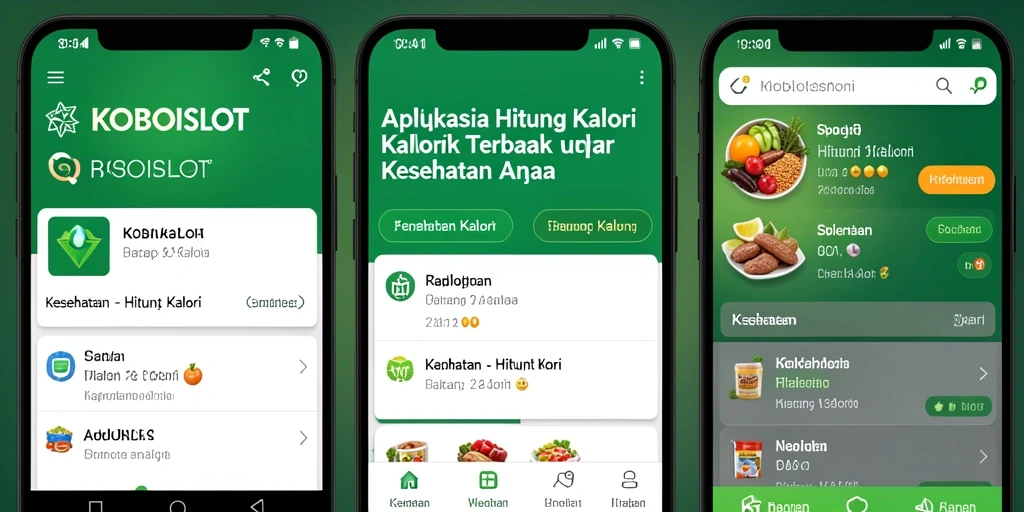 Tampilan antarmuka aplikasi KOBOISLOT untuk menghitung kalori.