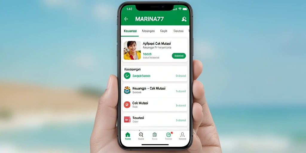 Antarmuka aplikasi MARINA77 dengan fitur Cek Mutasi yang mudah digunakan.