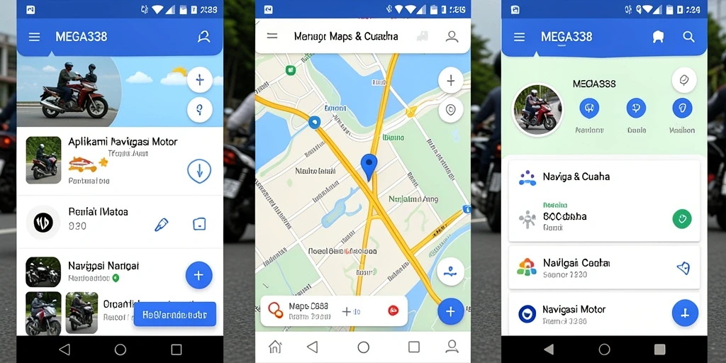 Antarmuka MEGA338 yang intuitif dan informatif untuk navigasi motor.