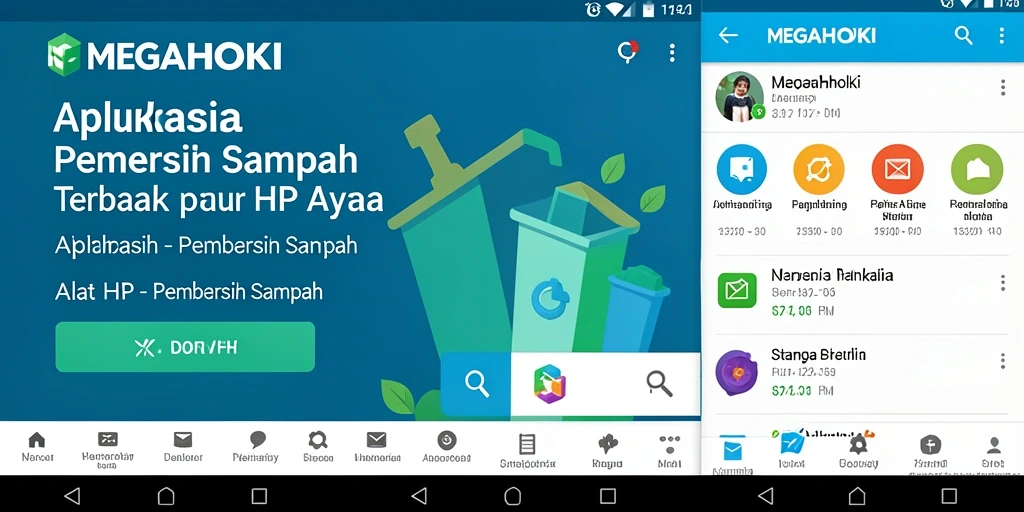 Tampilan antarmuka MEGAHOKI saat melakukan pembersihan sampah.