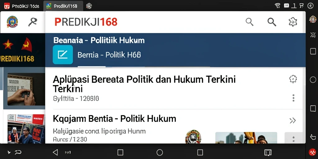 Antarmuka PREDIKSI168 menampilkan berita politik dan hukum terkini secara jelas.