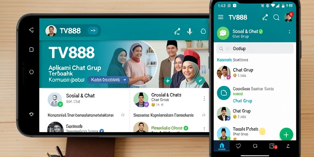 Antarmuka TV888 yang menarik dan fungsional untuk Chat Grup.